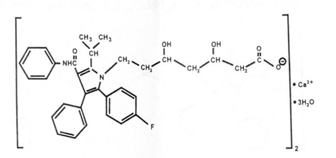Công thức hóa học của Atorvastatin calci