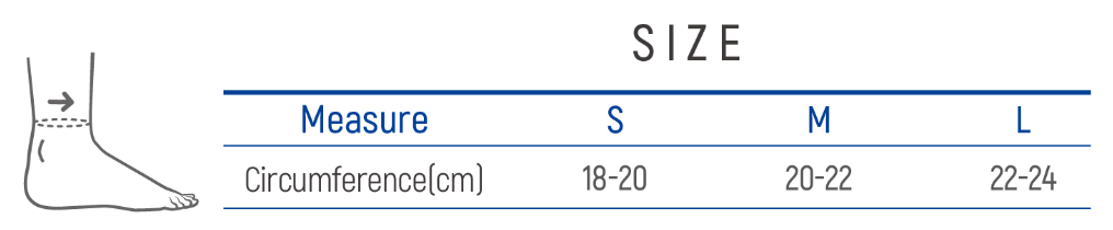 Bảng số đo bao đeo mắt cá chân Dr. Med DR-A090 