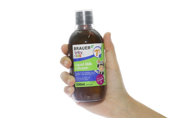 Siro Brauer Liquid Milk Calcium hỗ trợ phát triển xương cho bé chai 200ml