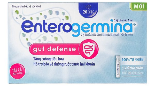 Men vi sinh Enterogermina Gut Defense tăng cường tiêu hóa hộp 20 ống x 5ml