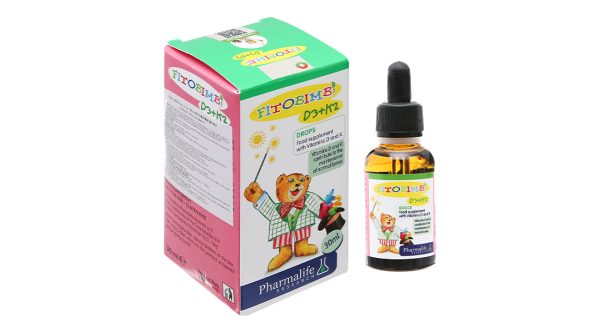 Siro Fitobimbi D3+K2 hỗ trợ hấp thu canxi cho bé chai 30ml
