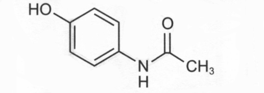 Paracetamol có công thức cấu tạo dưới đây