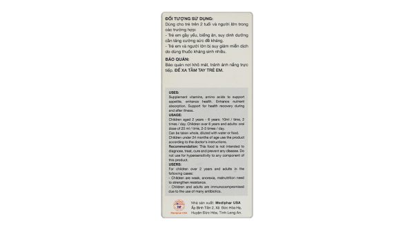 Dung dịch uống Kiddi Biolysine giúp ăn ngon miệng, tăng cường hấp thu chai 120ml