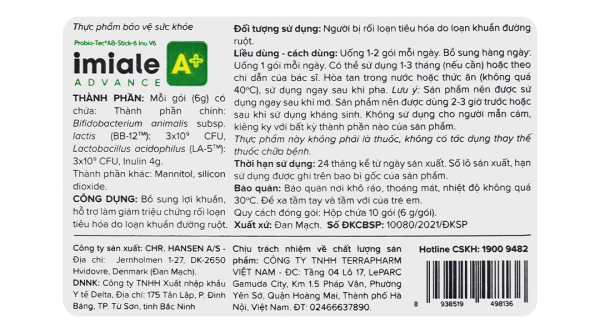Men vi sinh Imiale A+ bổ sung lợi khuẩn, giảm rối loại tiêu hóa hộp 10 gói x 6g