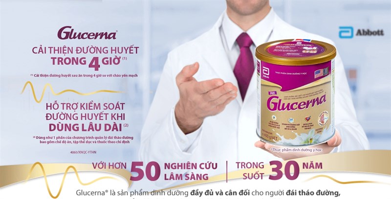 Sữa bột Glucerna bổ sung dinh dưỡng cho người tiểu đường hương vani (380g)