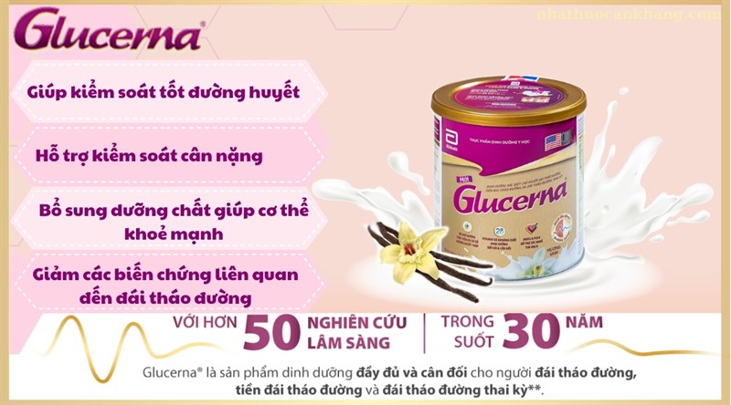 Sữa bột Glucerna bổ sung dinh dưỡng cho người tiểu đường hương vani (800g)