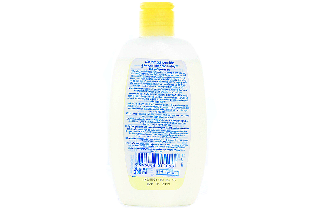 Tắm gội toàn thân Johnson's Baby 200ml