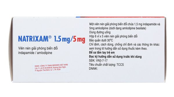 Natrixam 1.5mg/5mg trị tăng huyết áp (6 vỉ x 5 viên)