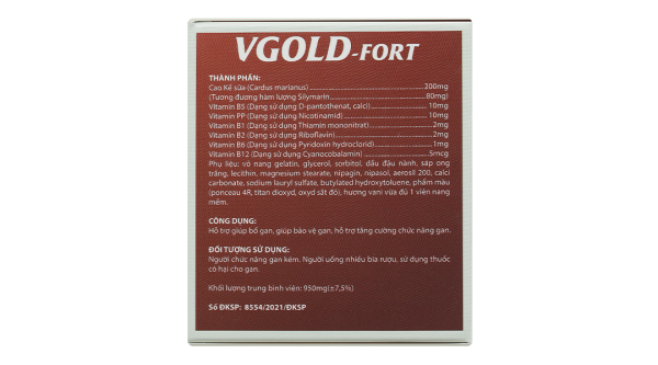 Vgold - Fort giúp tăng cường chức năng gan hộp 60 viên
