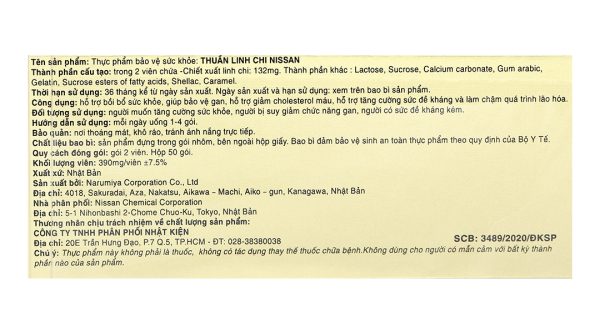 Thuần Linh Chi Nissan tăng miễn dịch, giảm mỡ máu hộp 50 gói x 2 viên
