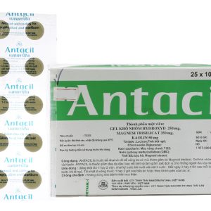Antacil giảm ợ chua, trị loét dạ dày, tá tràng (25 vỉ x 10 viên)