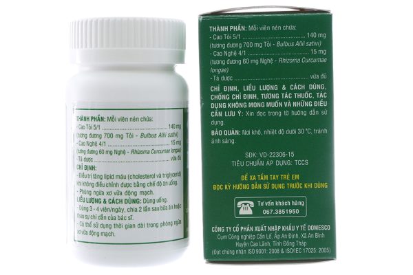 Dogarlic trị tăng mỡ máu, ngừa xơ vữa động mạch lọ 100 viên
