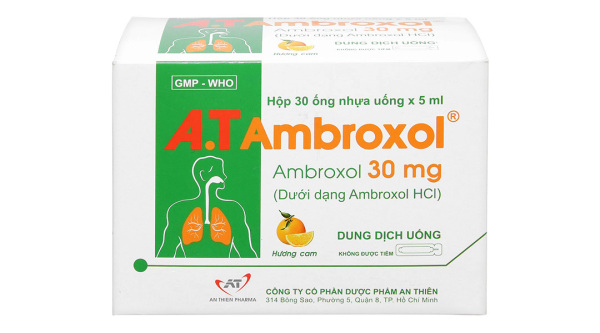 Dung dịch uống A.T Ambroxol tan đàm trong bệnh lý hô hấp (30 ống x 5ml)