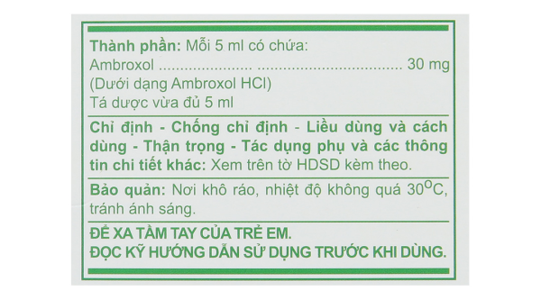 Dung dịch uống A.T Ambroxol tan đàm trong bệnh lý hô hấp (30 ống x 5ml)