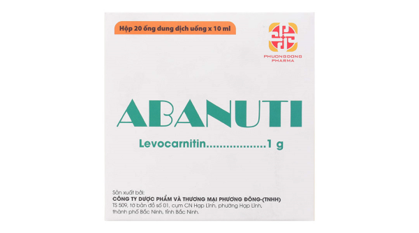 Dung dịch uống Abanuti 1g trị thiếu Carnitine (20 ống x 10ml)