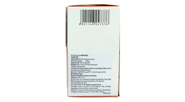 Abiratred 250mg kết hợp điều trị ung thư tuyến tiền liệt di căn lọ 120 viên