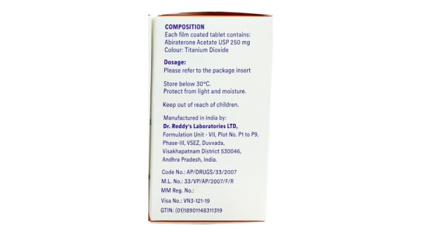 Abiratred 250mg kết hợp điều trị ung thư tuyến tiền liệt di căn lọ 120 viên
