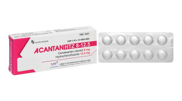 Acantan HTZ 8-12.5 trị tăng huyết áp (3 vỉ x 10 viên)