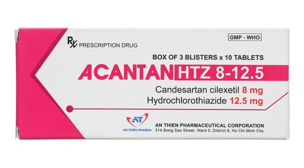 Acantan HTZ 8-12.5 trị tăng huyết áp (3 vỉ x 10 viên)