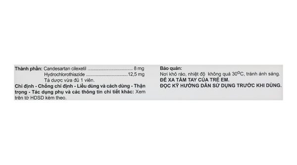 Acantan HTZ 8-12.5 trị tăng huyết áp (3 vỉ x 10 viên)