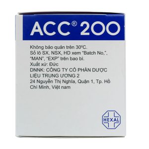 Bột pha dung dịch uống ACC 200 tan đàm trong bệnh lý hô hấp (50 gói x 3g)