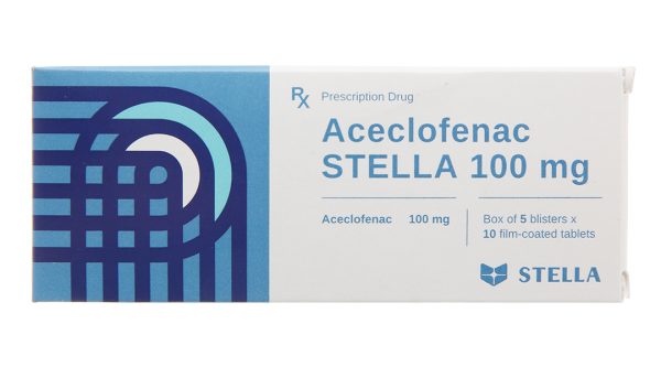 Aceclofenac Stella 100mg giảm đau, kháng viêm xương khớp (5 vỉ x 10 viên)