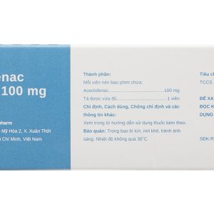 Aceclofenac Stella 100mg giảm đau, kháng viêm xương khớp (5 vỉ x 10 viên)