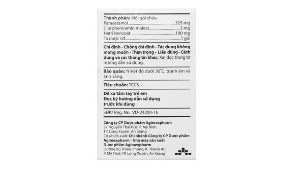 Thuốc cốm ACEgoi trị sốt, ho, sổ mũi, nhức đầu (30 gói x 3g)