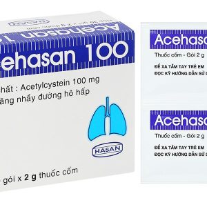 Thuốc cốm Acehasan 100 điều trị rối loạn bài tiết chất nhầy phế quản (30 gói x 2g)