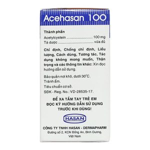 Thuốc cốm Acehasan 100 điều trị rối loạn bài tiết chất nhầy phế quản (30 gói x 2g)