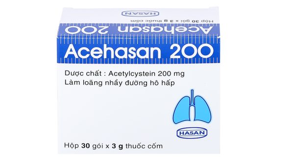 Thuốc cốm Acehasan 200 tan đàm trong bệnh lý hô hấp (30 gói x 3g)