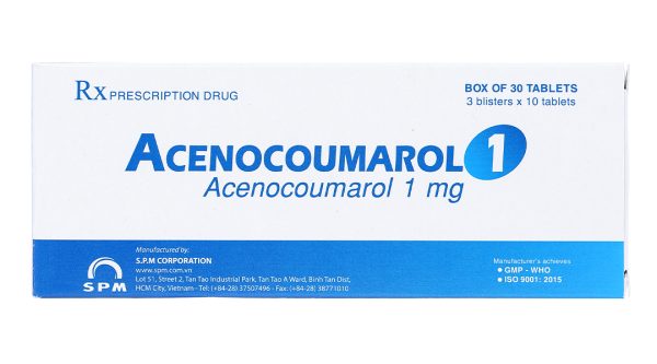 Acenocoumarol 1 SPM phòng và trị bệnh nghẽn mạch (3 vỉ x 10 viên)