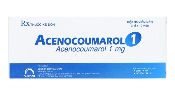 Acenocoumarol 1 SPM phòng và trị bệnh nghẽn mạch (3 vỉ x 10 viên)