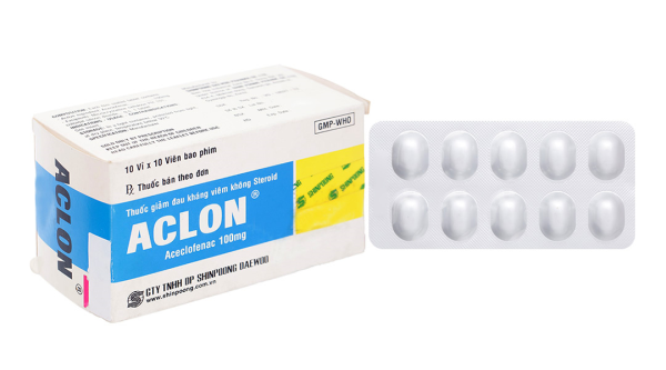 Aclon 100mg giảm đau và kháng viêm xương khớp (10 vỉ x 10 viên)