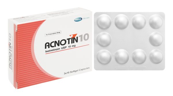 Acnotin 10 trị mụn trứng cá nặng (3 vỉ x 10 viên)