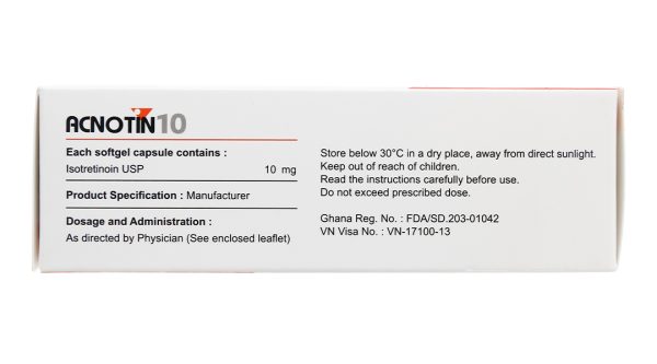 Acnotin 10 trị mụn trứng cá nặng (3 vỉ x 10 viên)