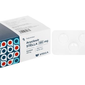 Acyclovir STELLA 400mg trị nhiễm Herpes simplex trên da và màng nhầy (7 vỉ x 5 viên)