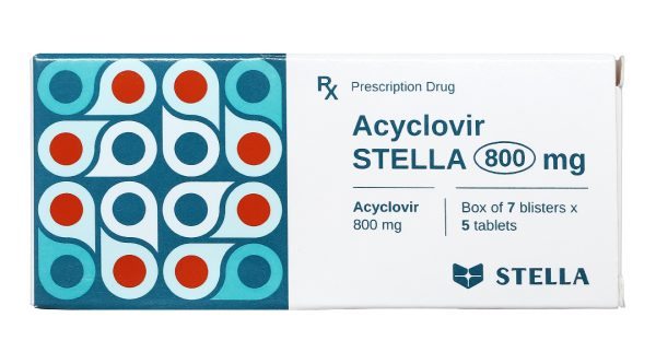 Acyclovir Stella 800mg thuốc trị virus (7 vỉ x 5 viên)