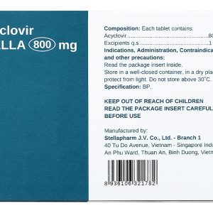 Acyclovir Stella 800mg thuốc trị virus (7 vỉ x 5 viên)