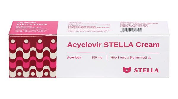 Acyclovir Stella Cream trị nhiễm virus Herpes simplex da tuýp 5g