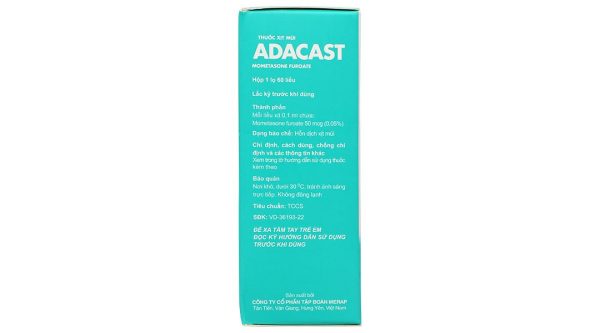 Thuốc xịt mũi Adacast điều trị triệu chứng viêm mũi theo mùa lọ 60 liều