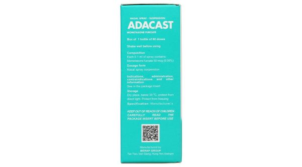 Thuốc xịt mũi Adacast điều trị triệu chứng viêm mũi theo mùa lọ 60 liều