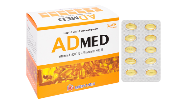 Admed trị tình trạng thiếu vitamin A-D (10 vỉ x 10 viên)