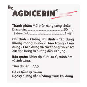 Agdicerin 50mg trị thoái hóa khớp tác dụng chậm (3 vỉ x 10 viên)