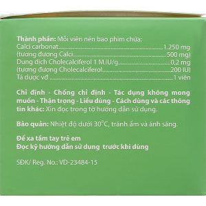 Agi-Calci bổ sung canxi, trị loãng xương (20 vỉ x 10 viên)