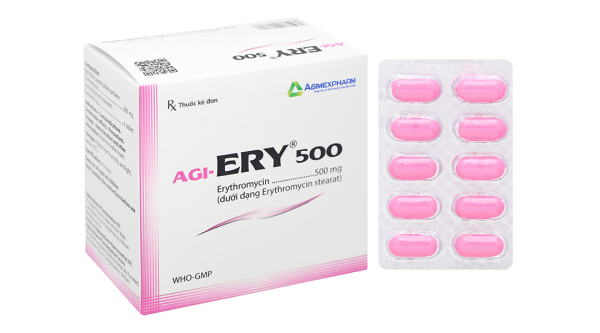 Agi-Ery 500 dự phòng và điều trị nhiễm trùng (10 vỉ x 10 viên)