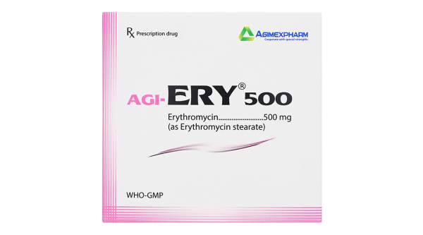 Agi-Ery 500 dự phòng và điều trị nhiễm trùng (10 vỉ x 10 viên)