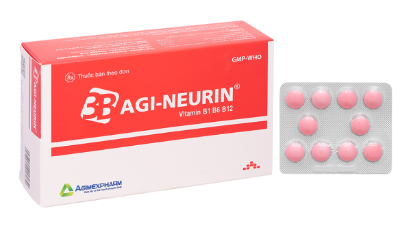 Agi-Neurin điều trị và dự phòng thiếu vitamin B1, B6, B12 (10 vỉ x 10 viên)