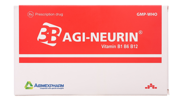 Agi-Neurin điều trị và dự phòng thiếu vitamin B1, B6, B12 (10 vỉ x 10 viên)