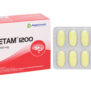 Agicetam 1200 trị triệu chứng chóng mặt, nghiện rượu (3 vỉ x 10 viên)